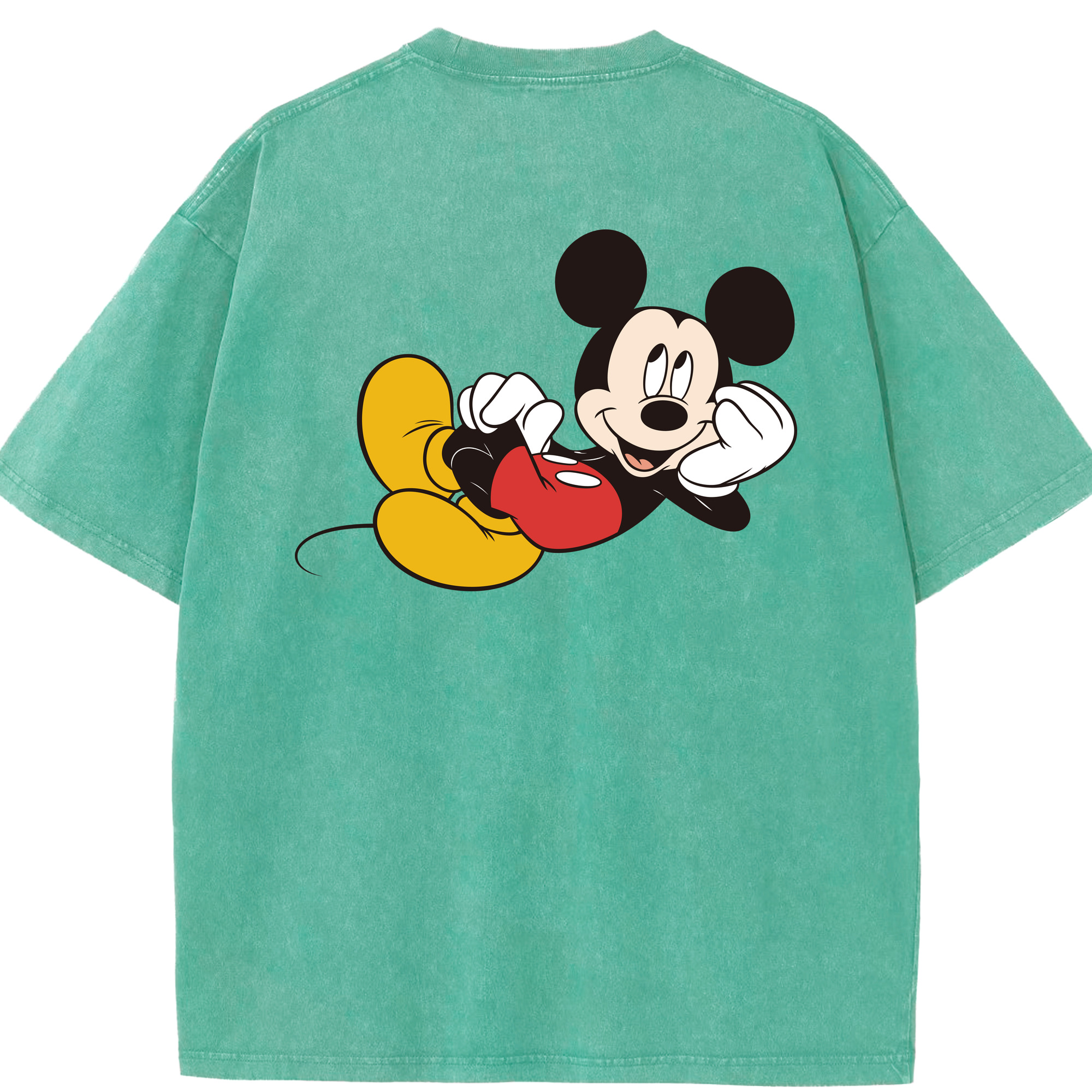 （画像用） ミッキーマウス Mickey Mouse 綿100% ヴィンテージ風 半袖Tシャツ（背面プリント）
